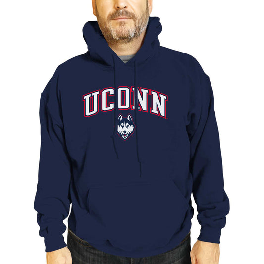 UCONN Huskies Adult Arch & Logo Soft Style Gameday Hooded Sweatshirt - Navy