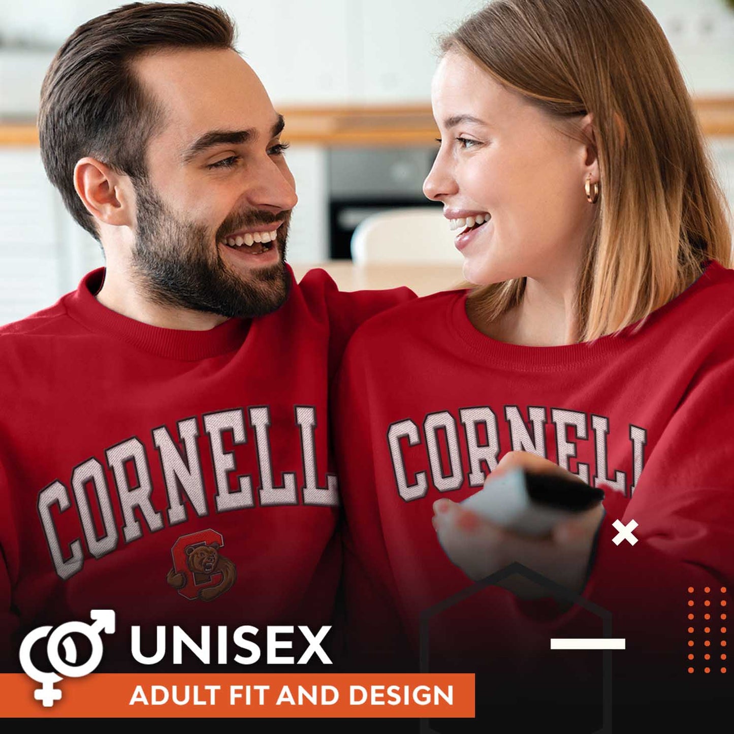 Cornell Big Red NCAA Adult Tackle Twill Crewneck Sweatshirt - Red