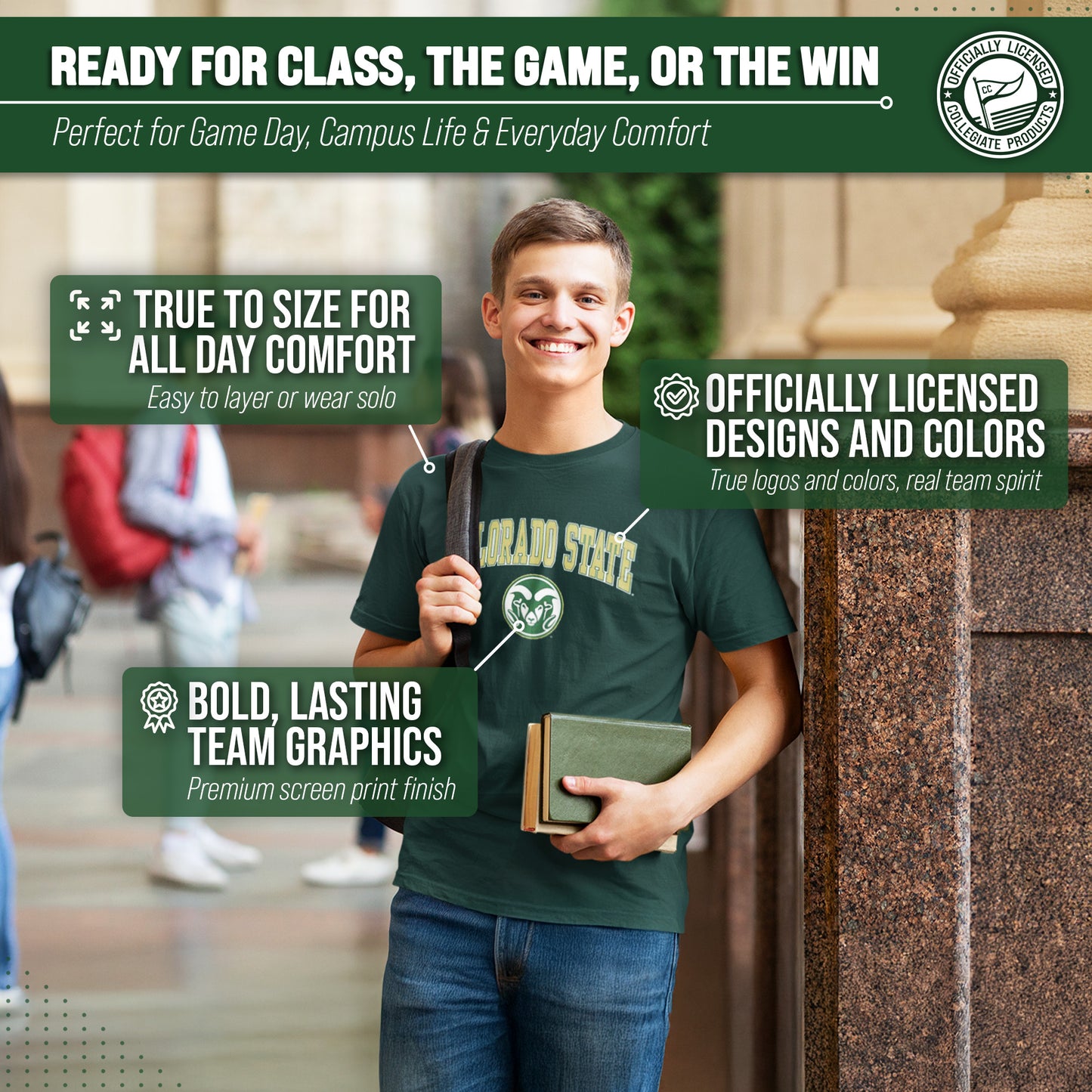 Colorado State Rams NCAA Adult Gameday Cotton T-Shirt - Green