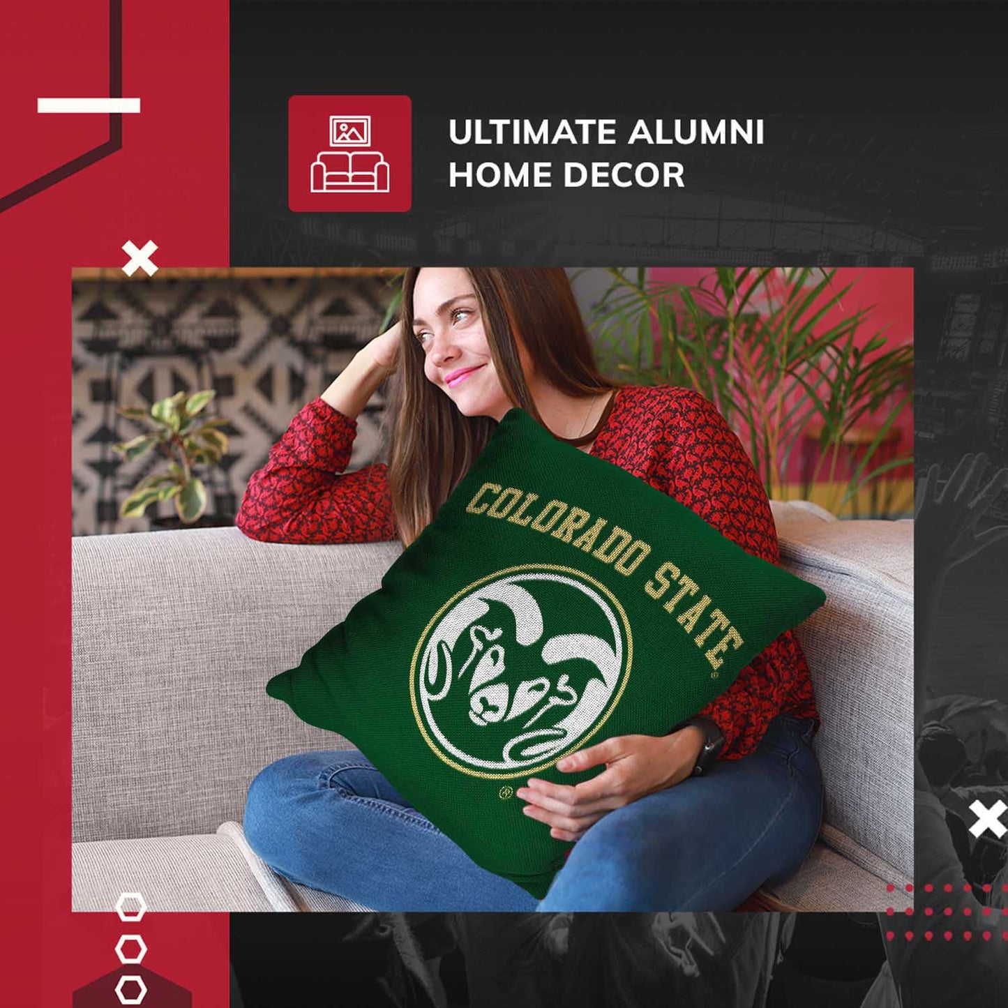 Colorado State Rams NCAA Decorative Pillow - Green