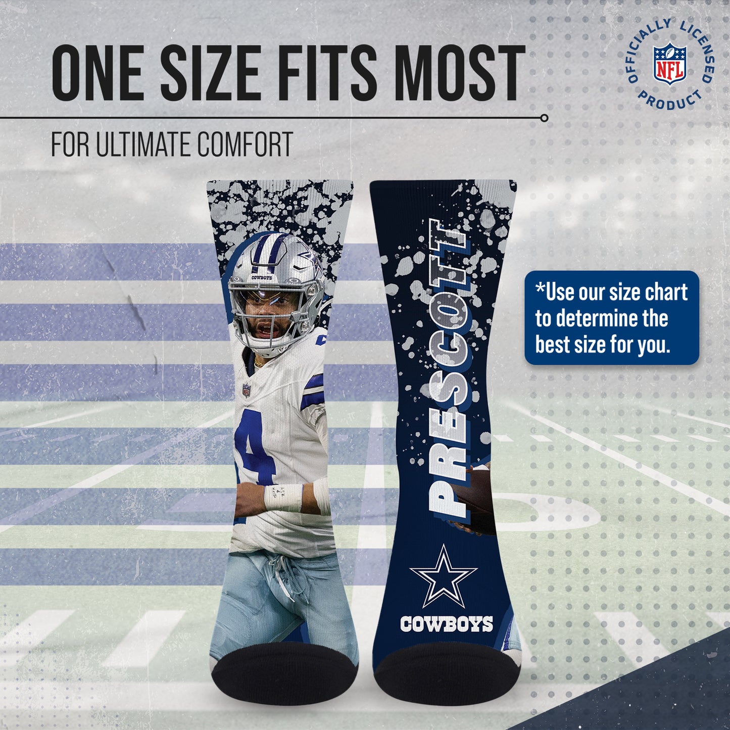 Dallas Cowboys NFL Adult Player Stripe Sock - NAVY #4