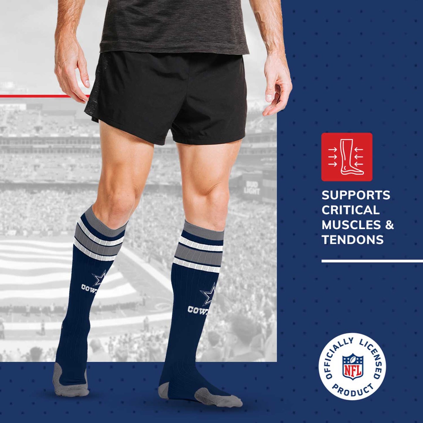 Dallas Cowboys NFL Adult Knee High-Performance Socks - Navy