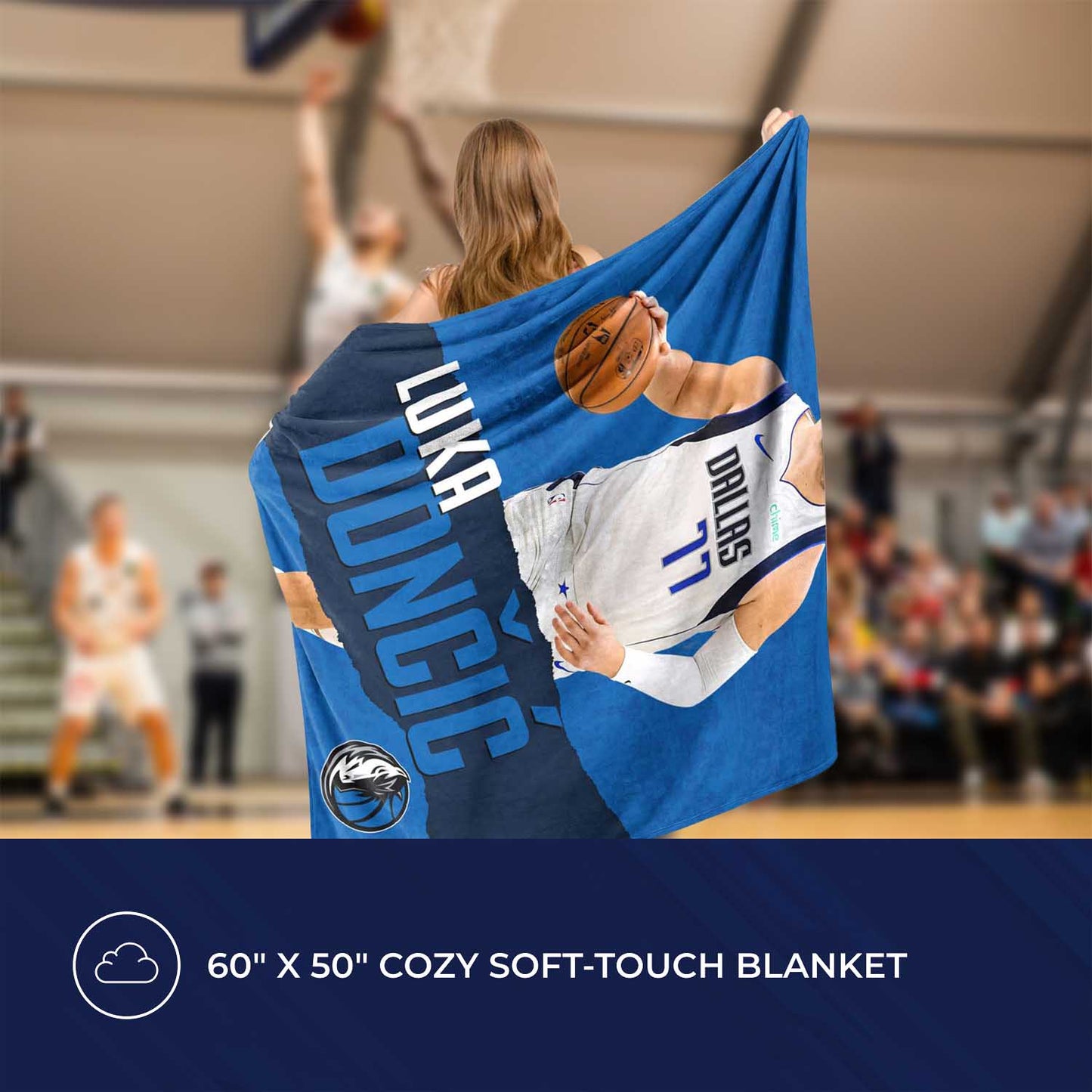 Dallas Mavericks NBA Hi-Def Luka Don?i? Silk Blanket - White