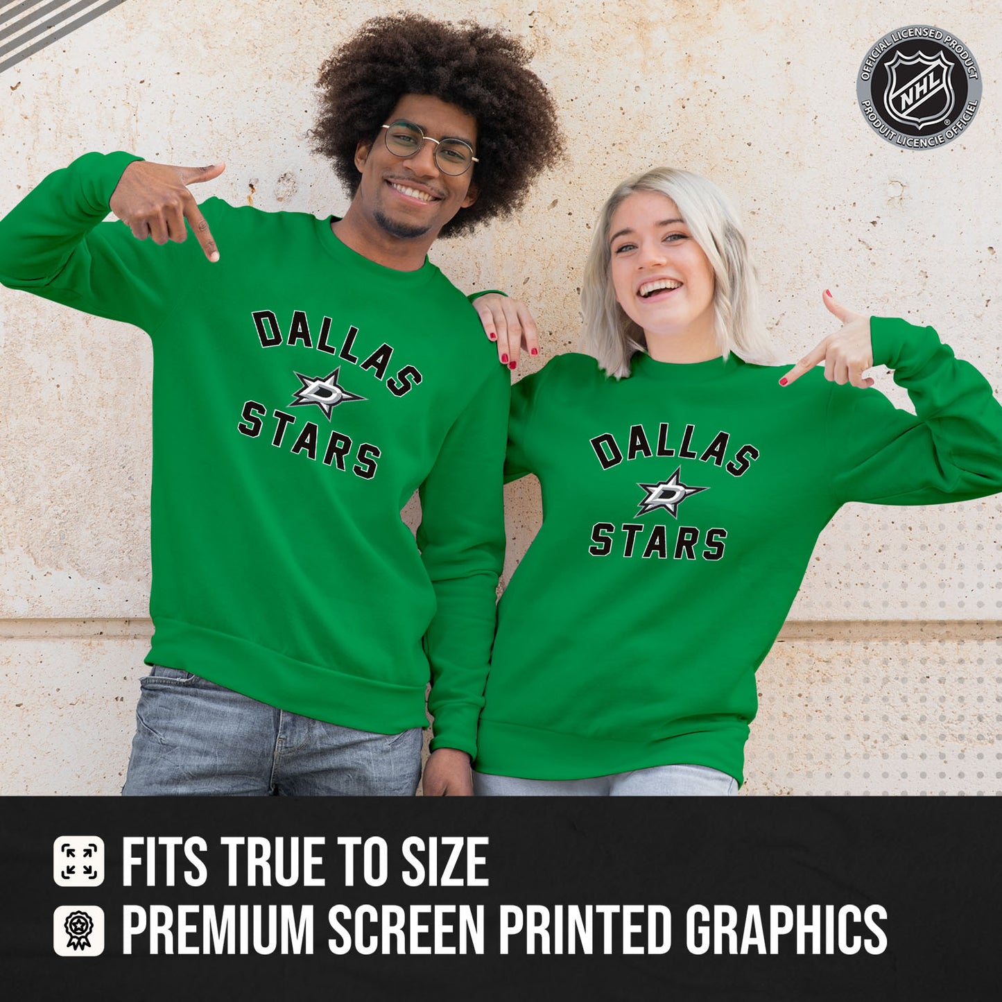 Dallas Stars Adult NHL Gameday Crewneck Sweatshirt - Kelly Green