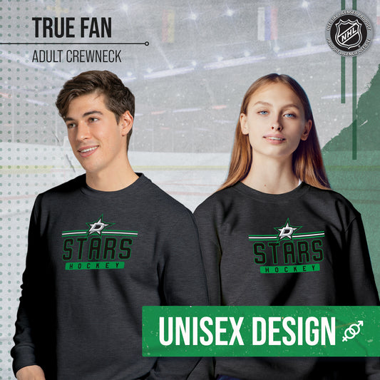 Dallas Stars NHL Charcoal True Fan Crewneck Sweatshirt - Charcoal