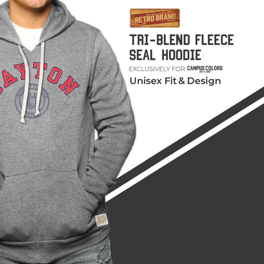 Dayton Flyers College Gray University Seal Hooded Sweatshirt - Gray