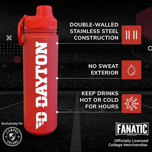 Dayton Flyers NCAA Stainless Steel Water Bottle - Red