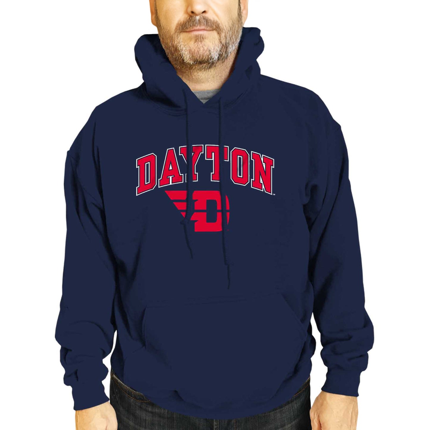 Dayton Flyers Adult Arch & Logo Soft Style Gameday Hooded Sweatshirt - Navy