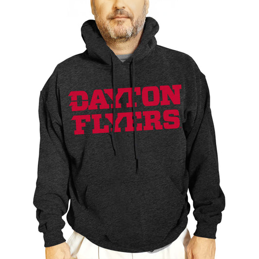 Dayton Flyers NCAA Adult Cotton Blend Charcoal Hooded Sweatshirt - Charcoal
