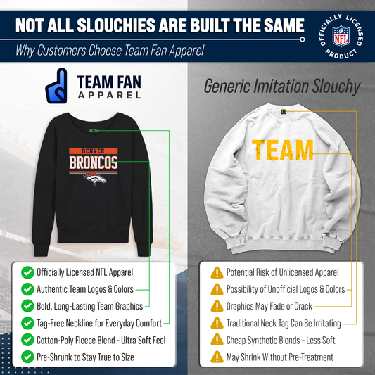 Denver Broncos NFL Womens Charcoal Crew Neck Football Apparel - Charcoal
