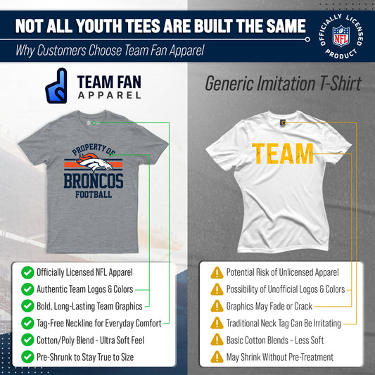 Denver Broncos NFL Youth Property Of Short Sleeve Lightweight T Shirt - Sport Gray