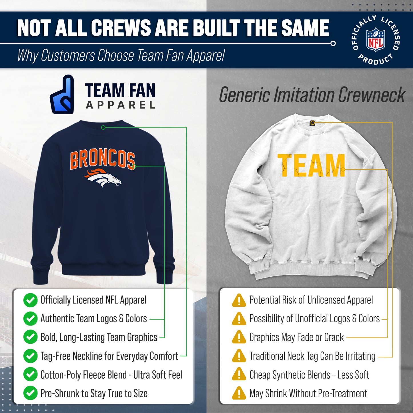 Denver Broncos NFL Home Team Crew - Navy