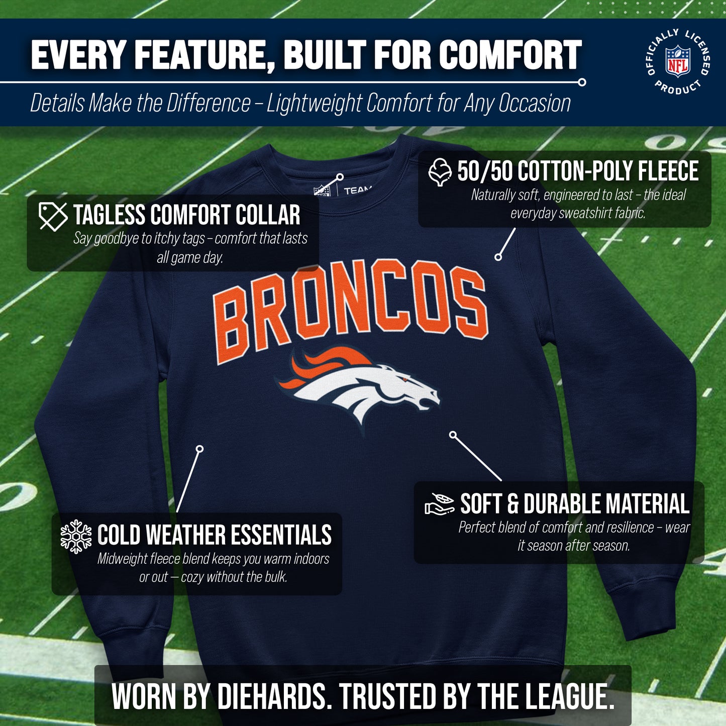 Denver Broncos NFL Home Team Crew - Navy
