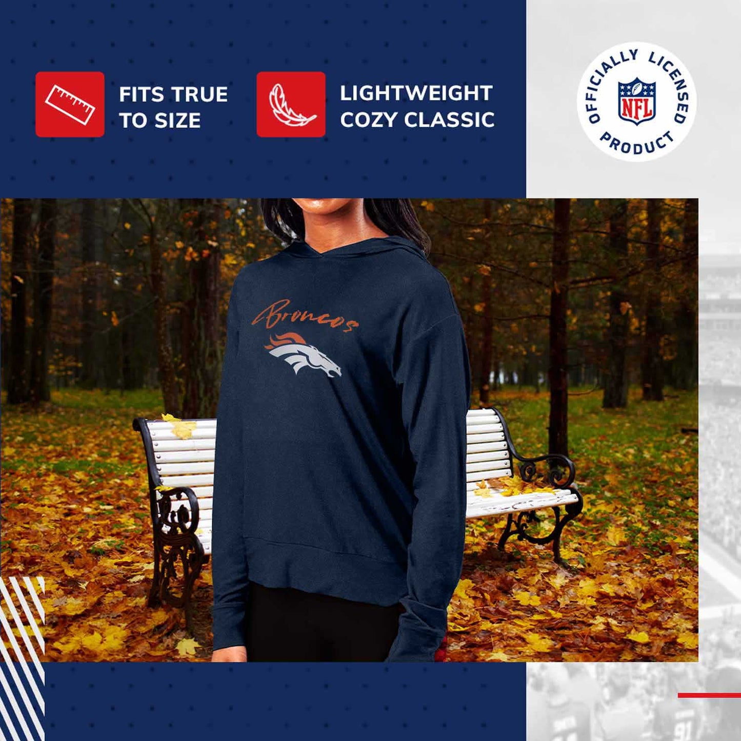 Denver Broncos NFL Women's Session Pullover Hoodie - Navy