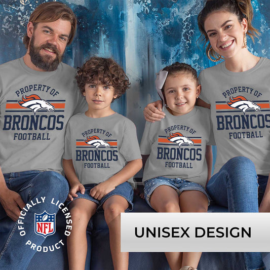 Denver Broncos NFL Youth Property Of Short Sleeve Lightweight T Shirt - Sport Gray