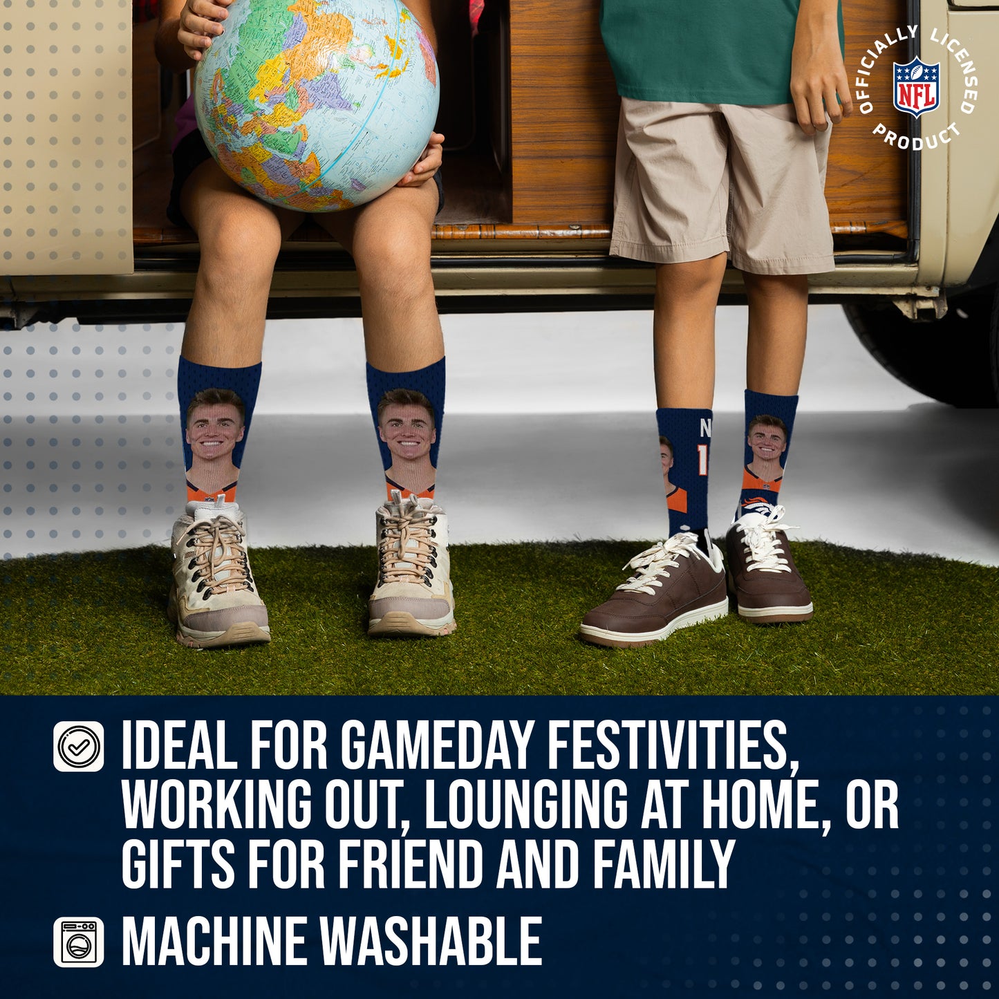 Denver Broncos NFL Youth Roster Player Crew Socks - Navy