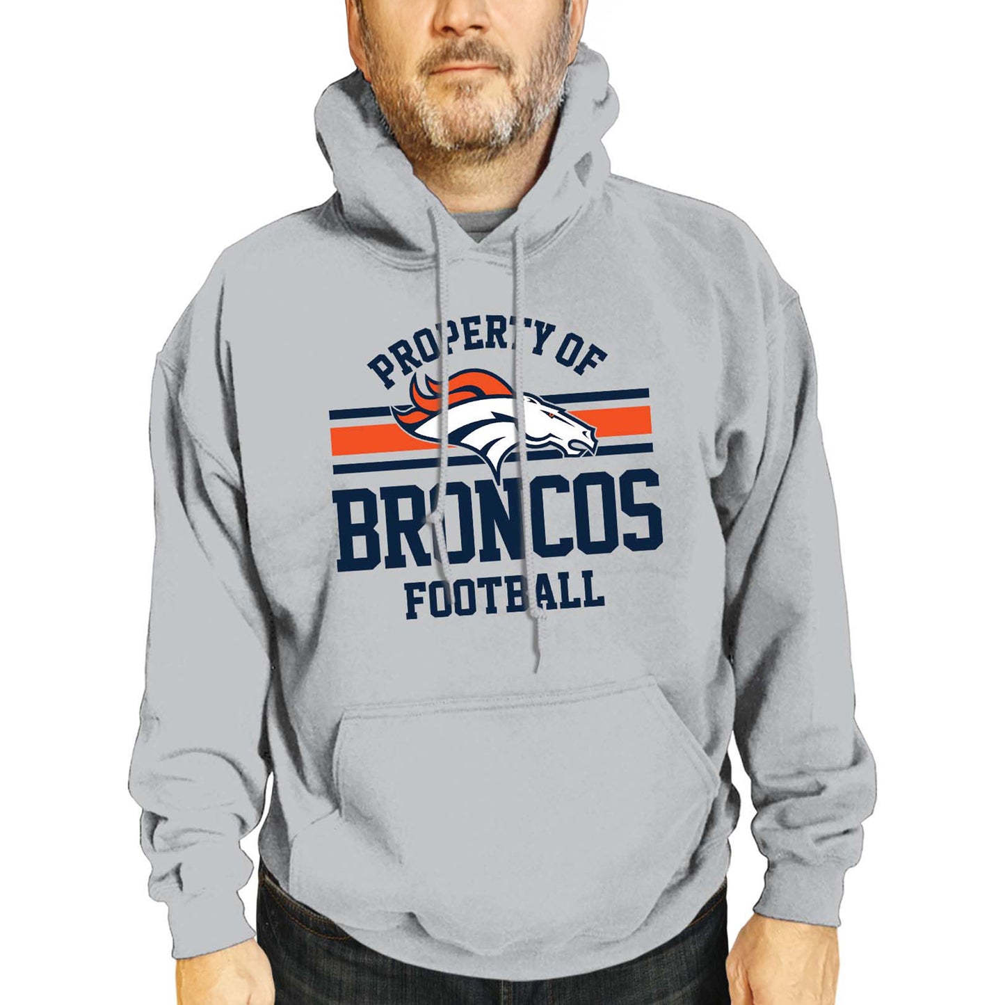 Denver Broncos NFL Adult Property Of Hooded Sweatshirt - Sport Gray