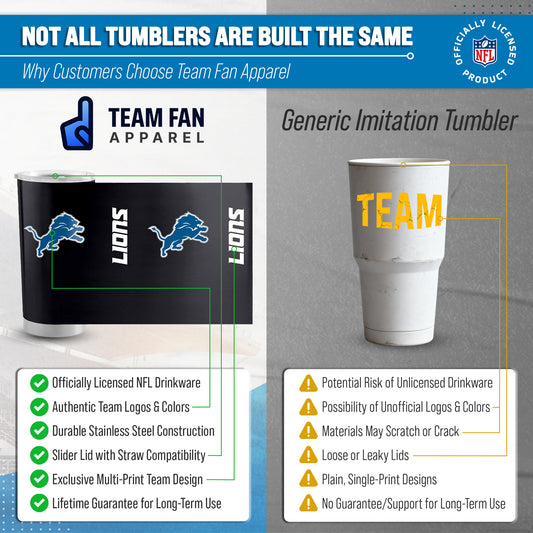 Detroit Lions NFL 20oz Gameday Stainless Steel Tumbler - Black
