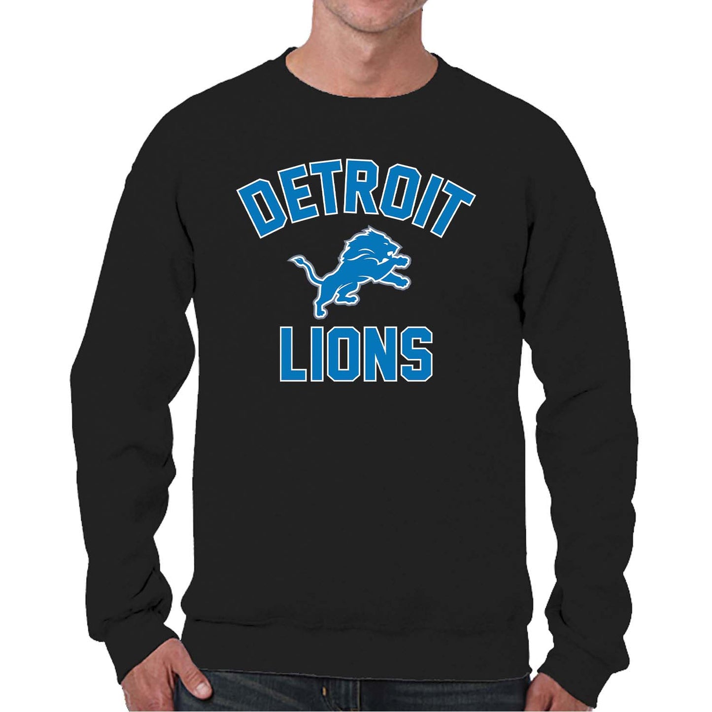 Detroit Lions NFL Gameday Adult Crewneck Sweatshirt - Black
