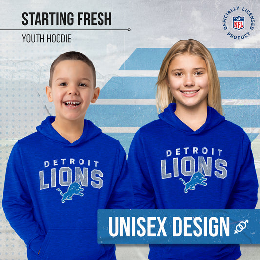 Detroit Lions NFL Youth Starting Fresh Hoodie- Pro Football Sweatshirt for Boys and Girls - Royal