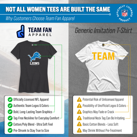 Detroit Lions Women's NFL Ultimate Fan Logo Short Sleeve T-Shirt - Black