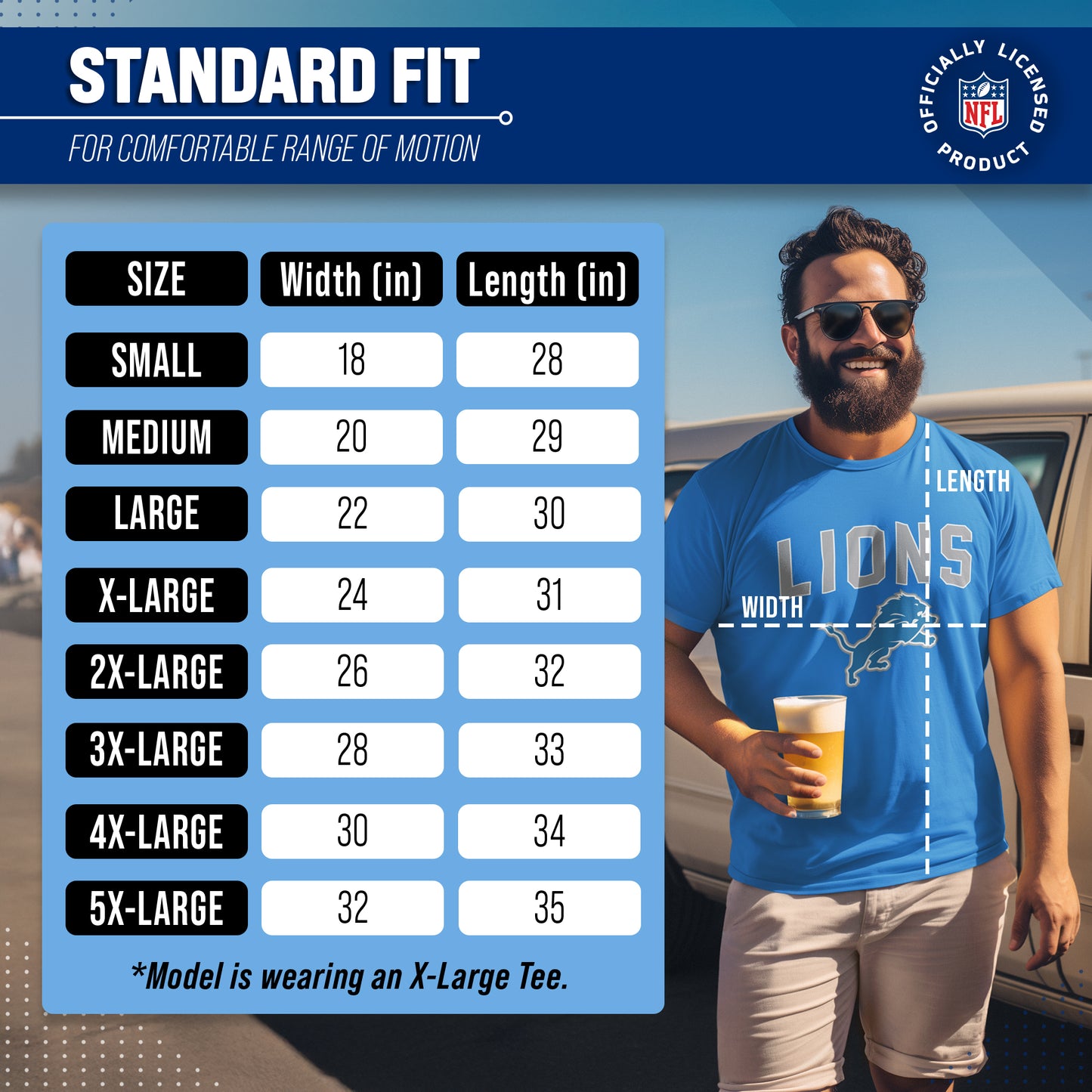 Detroit Lions NFL Home Team Tee - Royal