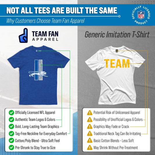 Detroit Lions NFL Modern Throwback T-shirt - Royal