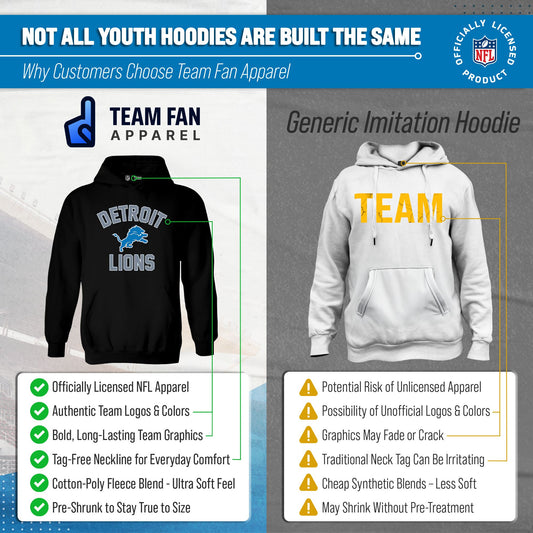 Detroit Lions NFL Youth Gameday Hooded Sweatshirt - Black