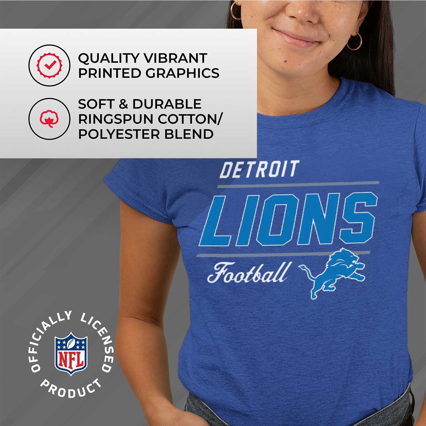 Detroit Lions NFL Gameday Women's Relaxed Fit T-shirt - Royal