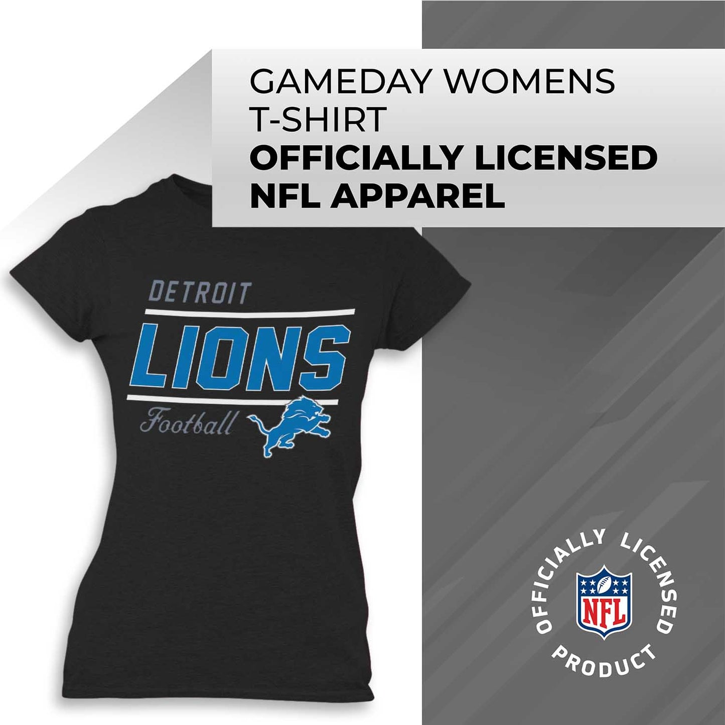 Detroit Lions NFL Gameday Women's Relaxed Fit T-shirt - Black