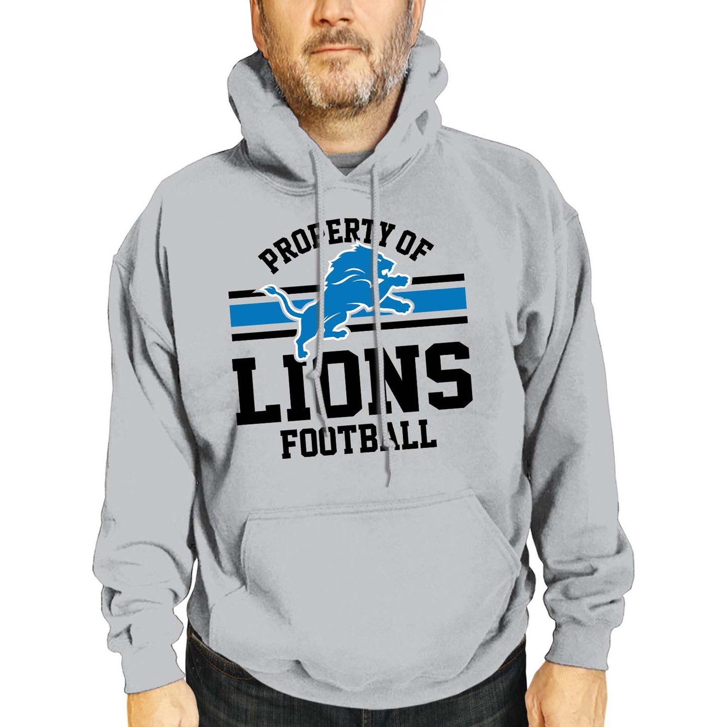 Detroit Lions NFL Adult Property Of Hooded Sweatshirt - Sport Gray