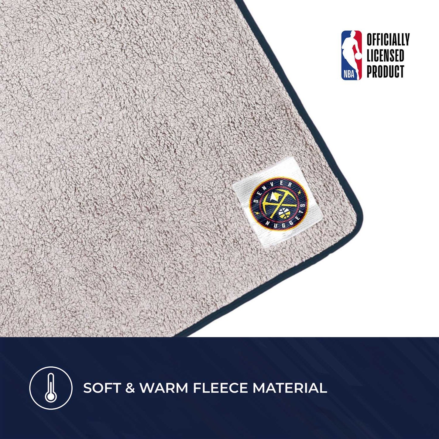 Denver Nuggets NBA Silk Touch Sherpa Throw Blanket - Blue