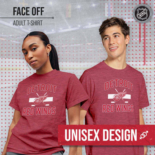 Detroit Red Wings NHL Adult Faceoff Tag-Less T-Shirt - Red