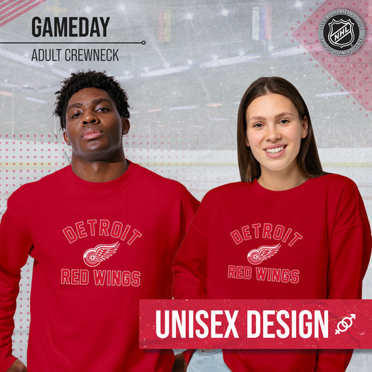 Detroit Red Wings Adult NHL Gameday Crewneck Sweatshirt - Red