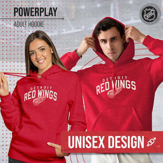Detroit Red Wings NHL Adult Unisex Powerplay Hooded Sweatshirt - Red