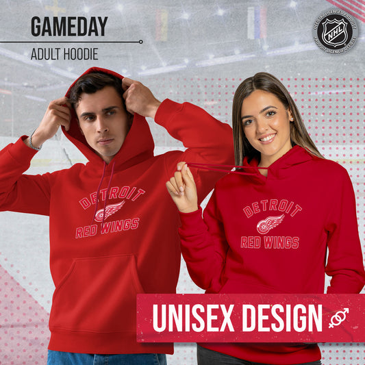 Detroit Red Wings Adult NHL Gameday Hooded Sweatshirt - Red