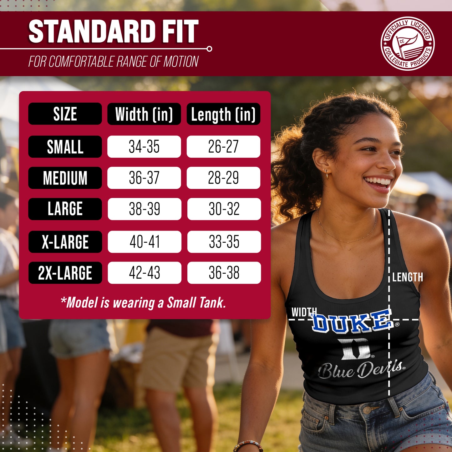 Duke Blue Devils NCAA Womens Tag-Less Ultra Soft Tailgate Tank Top - Black Heather