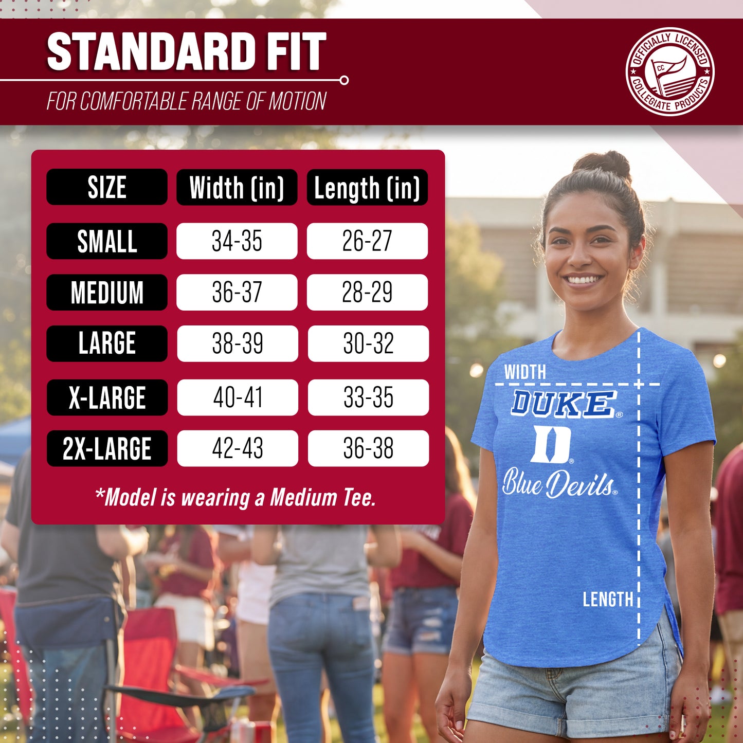 Duke Blue Devils NCAA Womens Tag-Less Ultra Soft Tailgate T-Shirt - Royal Heather