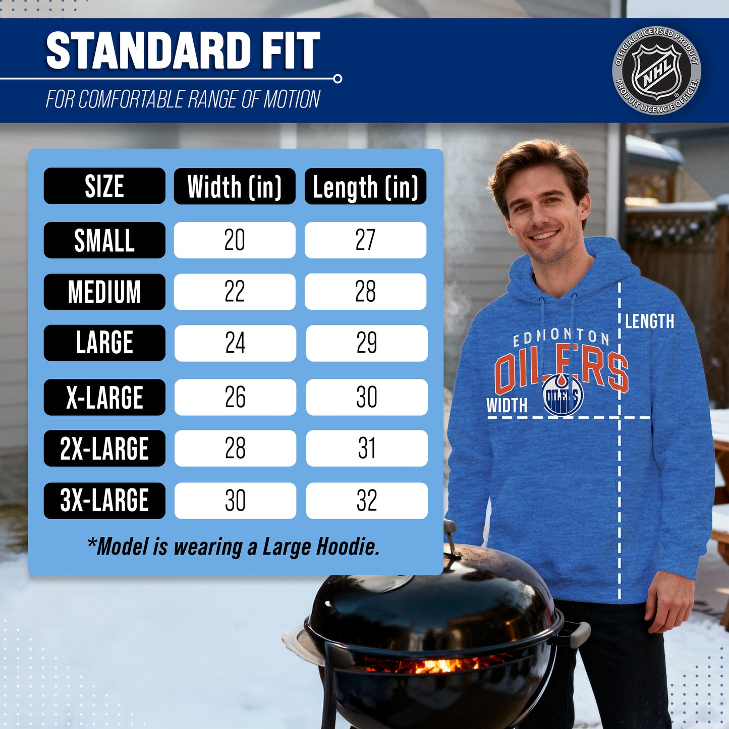 Edmonton Oilers NHL Adult Unisex Powerplay Hooded Sweatshirt - Royal