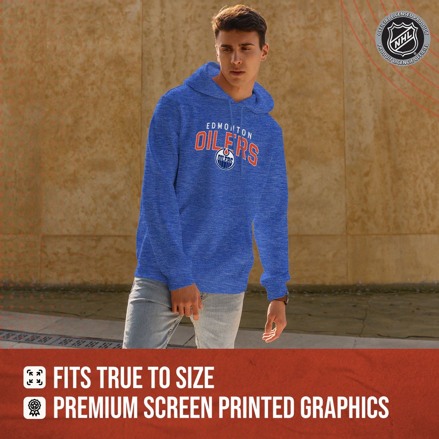 Edmonton Oilers NHL Adult Unisex Powerplay Hooded Sweatshirt - Royal