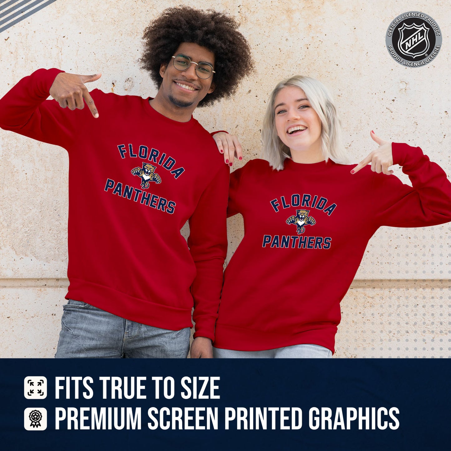 Florida Panthers Adult NHL Gameday Crewneck Sweatshirt - Red