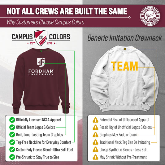 Fordham Rams Campus Colors Adult Arch & Logo Soft Style Gameday Crewneck Sweatshirt - Maroon