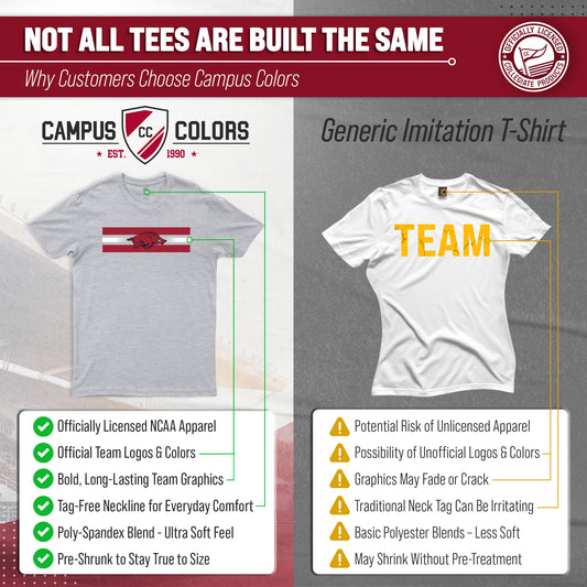 Arkansas Razorbacks Unisex NCAA Scholarship Cloud Jersey Athletic Short Sleeve Performance Tee - Gray Heather