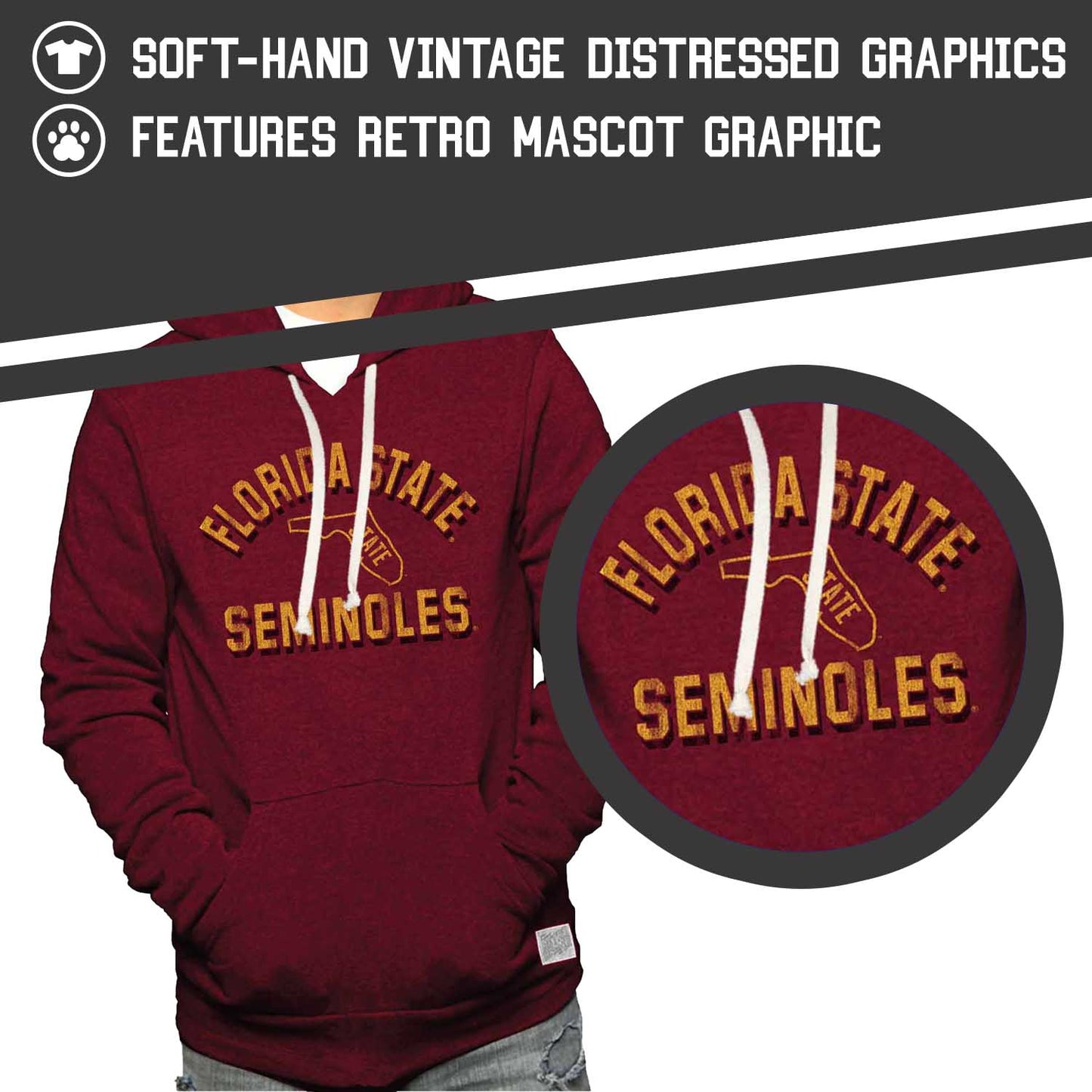 Florida State Seminoles Adult University Hoodie - Crimson