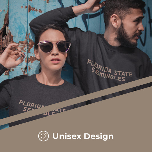 Florida State Seminoles NCAA Adult Charcoal Crewneck Fleece Sweatshirt - Charcoal