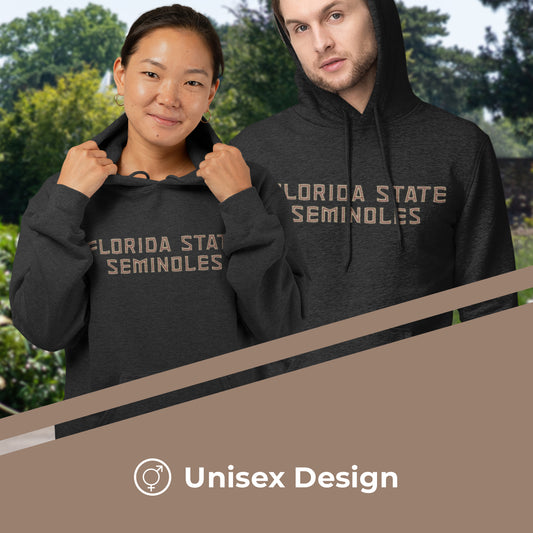 Florida State Seminoles NCAA Adult Cotton Blend Charcoal Hooded Sweatshirt - Charcoal