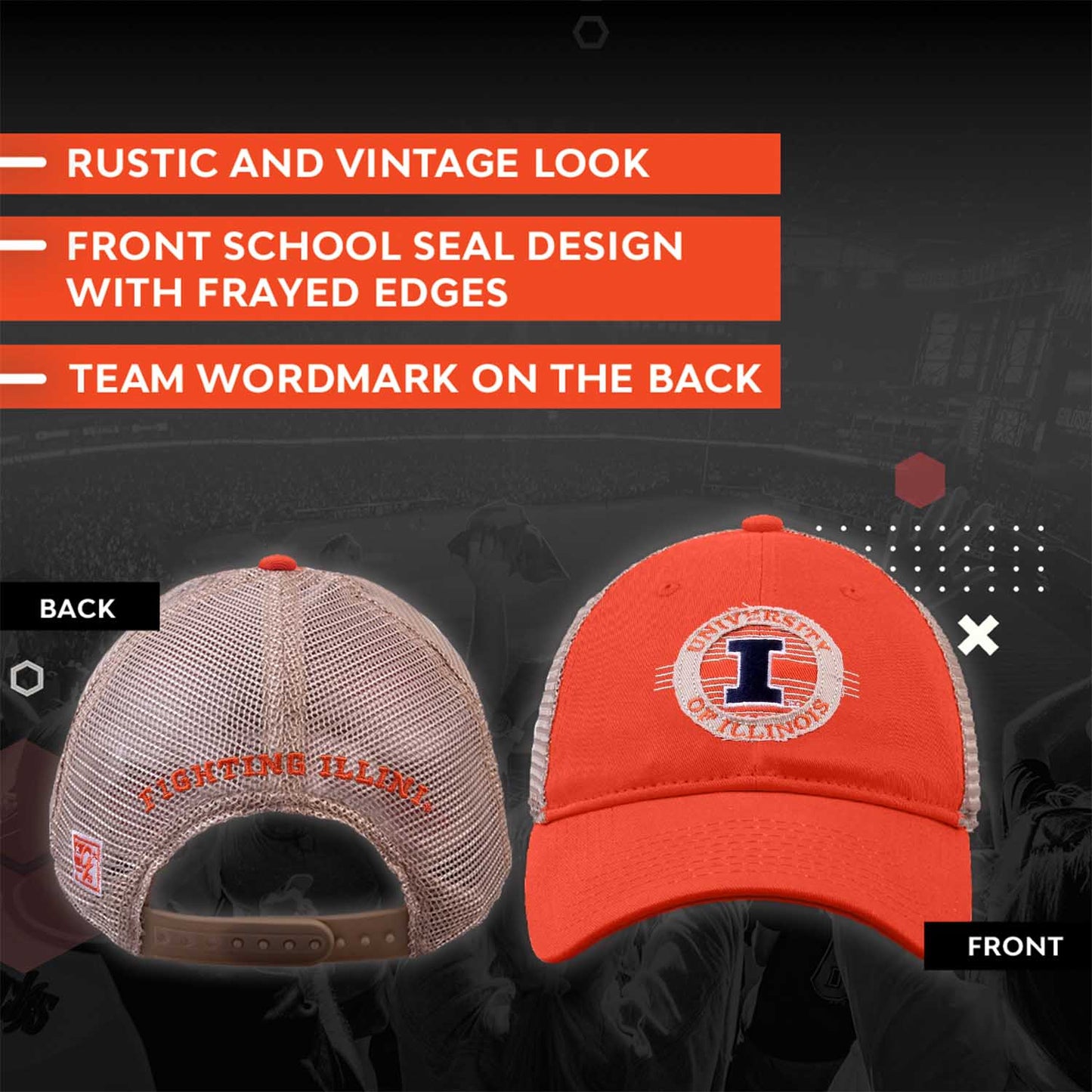 Illinois Fighting Illini NCAA Snapback - Orange