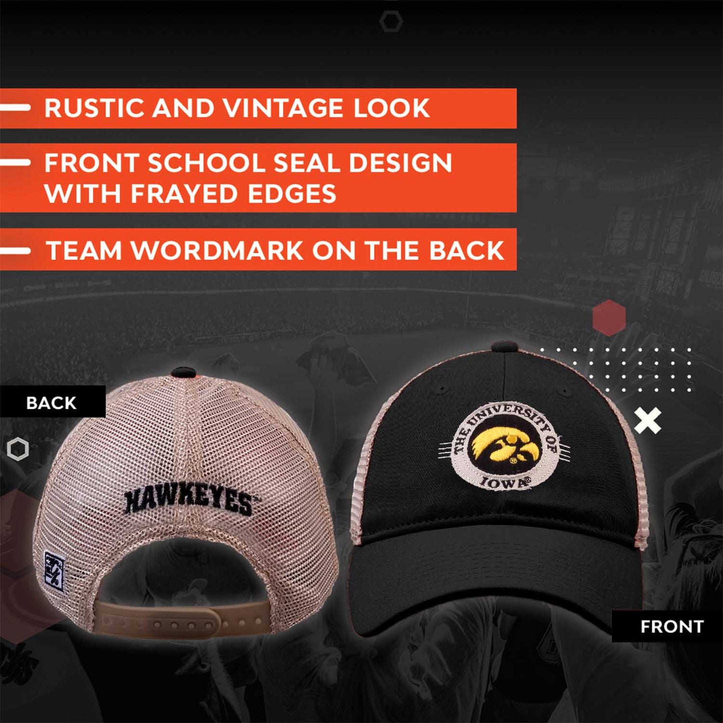 Iowa Hawkeyes NCAA Snapback - Black