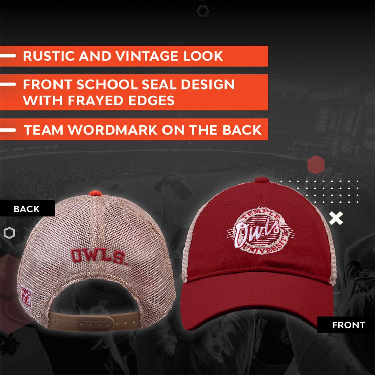 Temple Owls NCAA Snapback - Maroon