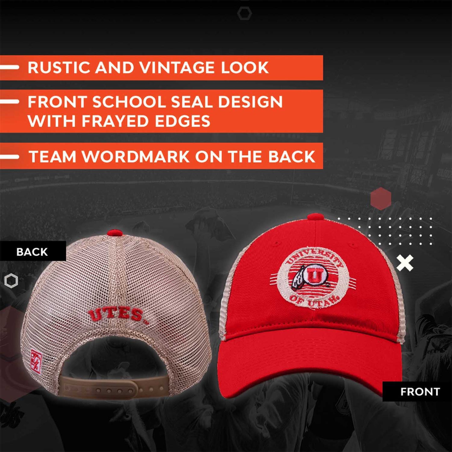 Utah Utes NCAA Snapback - Red